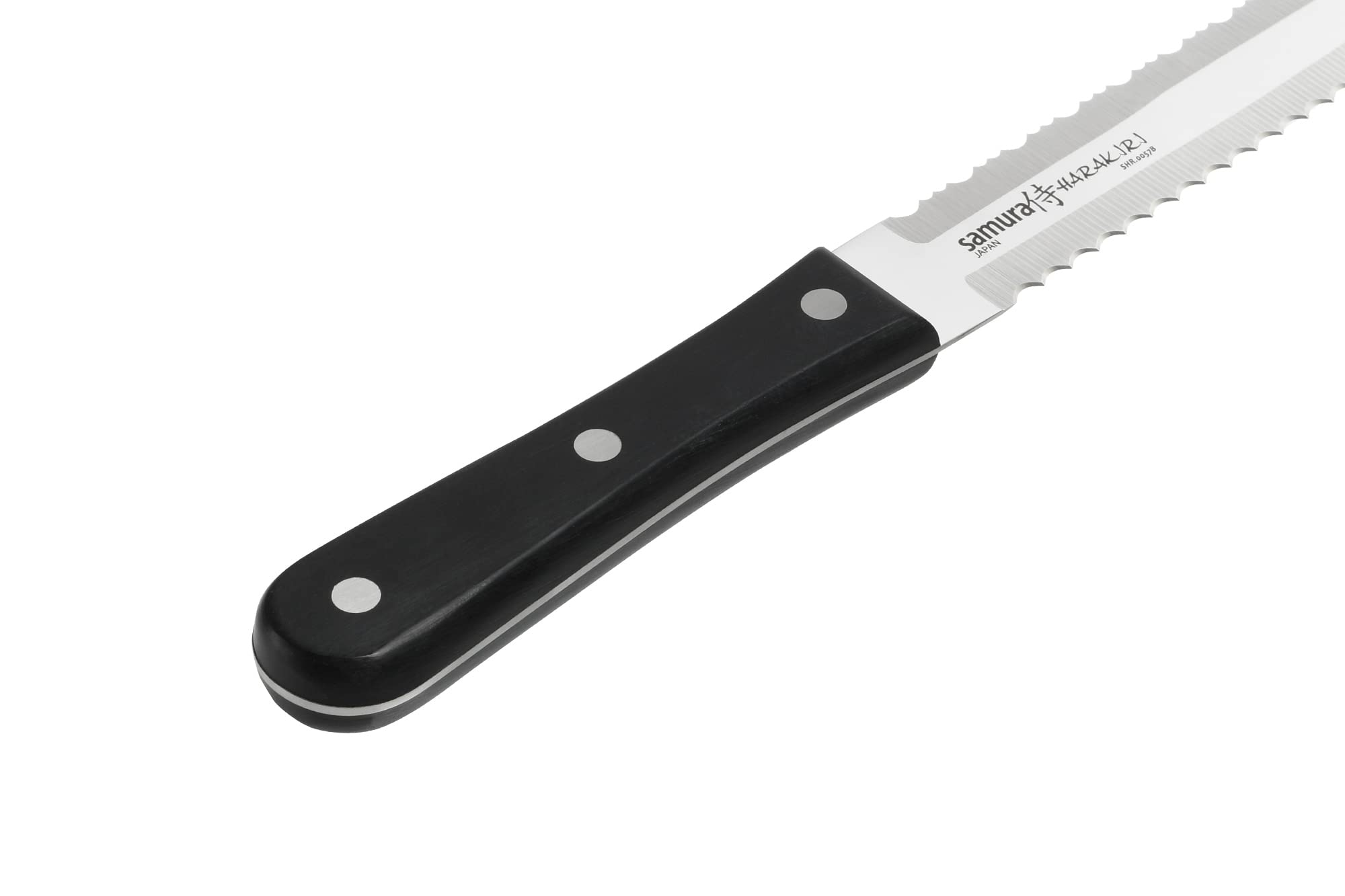 Samura Harakiri Two-sided saw knife for bread and frozen food 180 mm, czarny