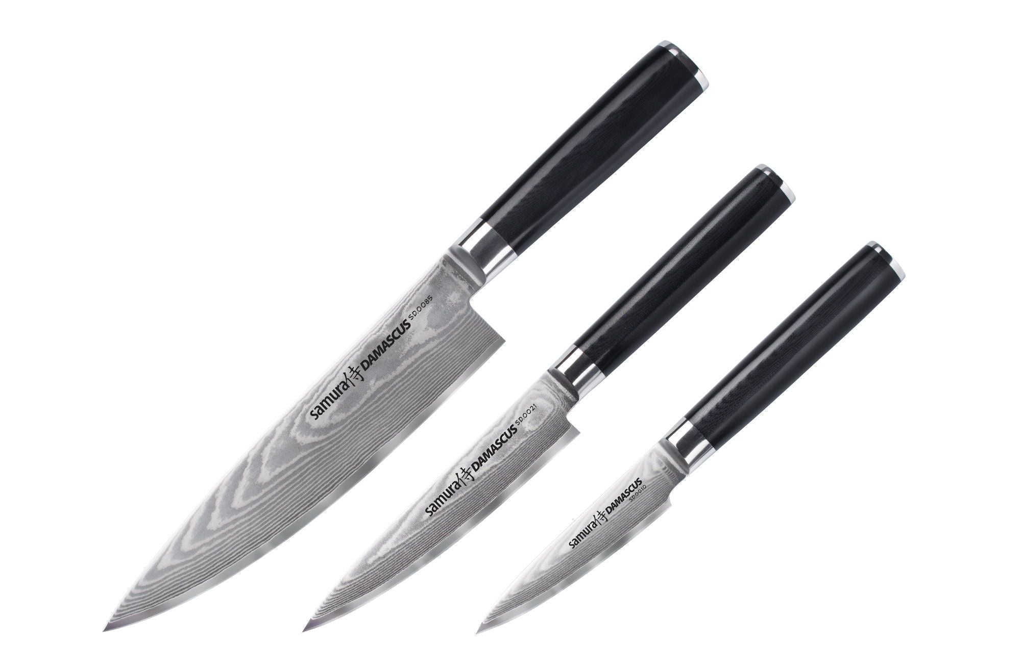 Samura Damascus zestaw 3 noży kuchennych
