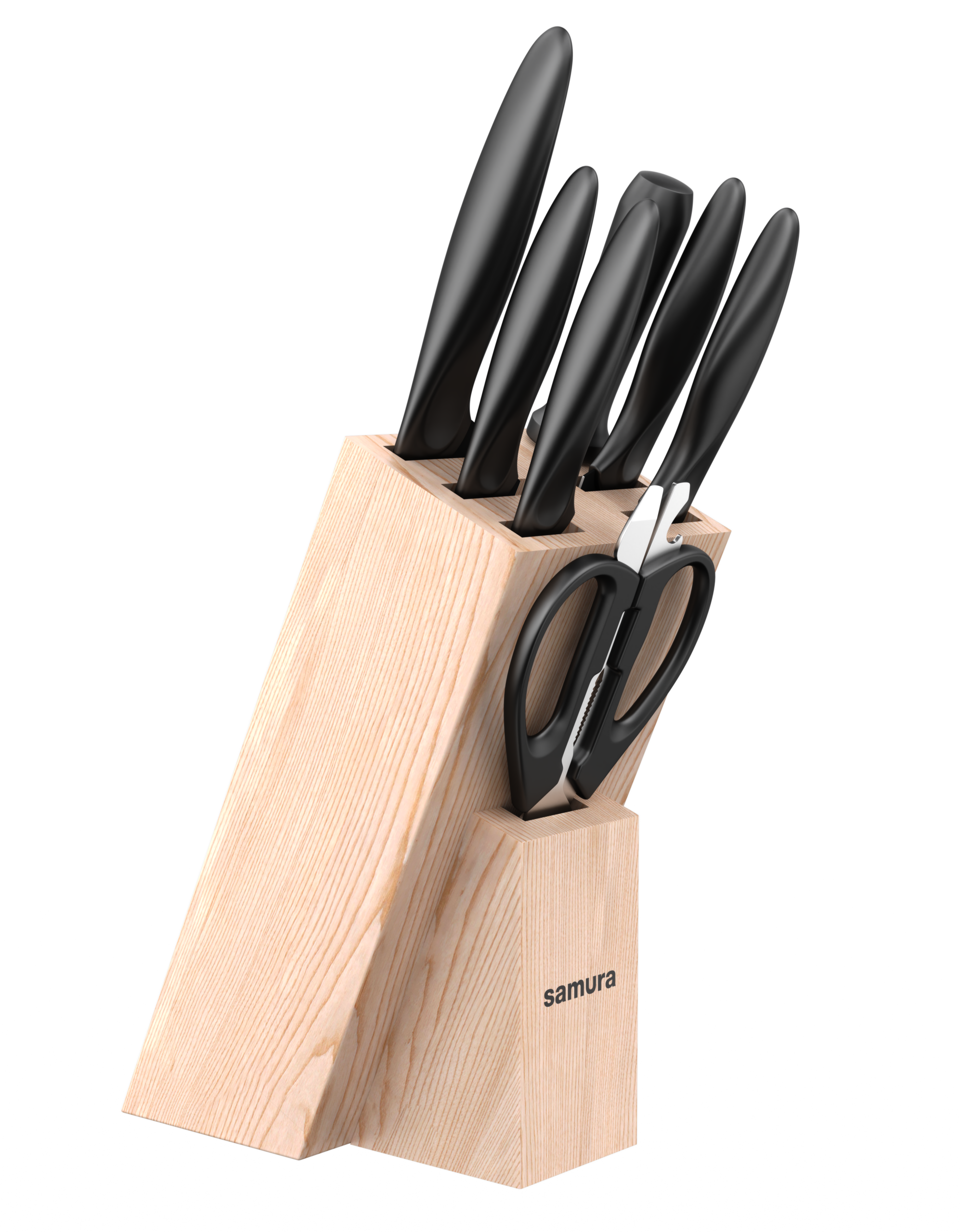 Samura MOJO Knife Block Set 8Pcs czarny: Paring, Utility, Fillet, Bread, Chef's knives