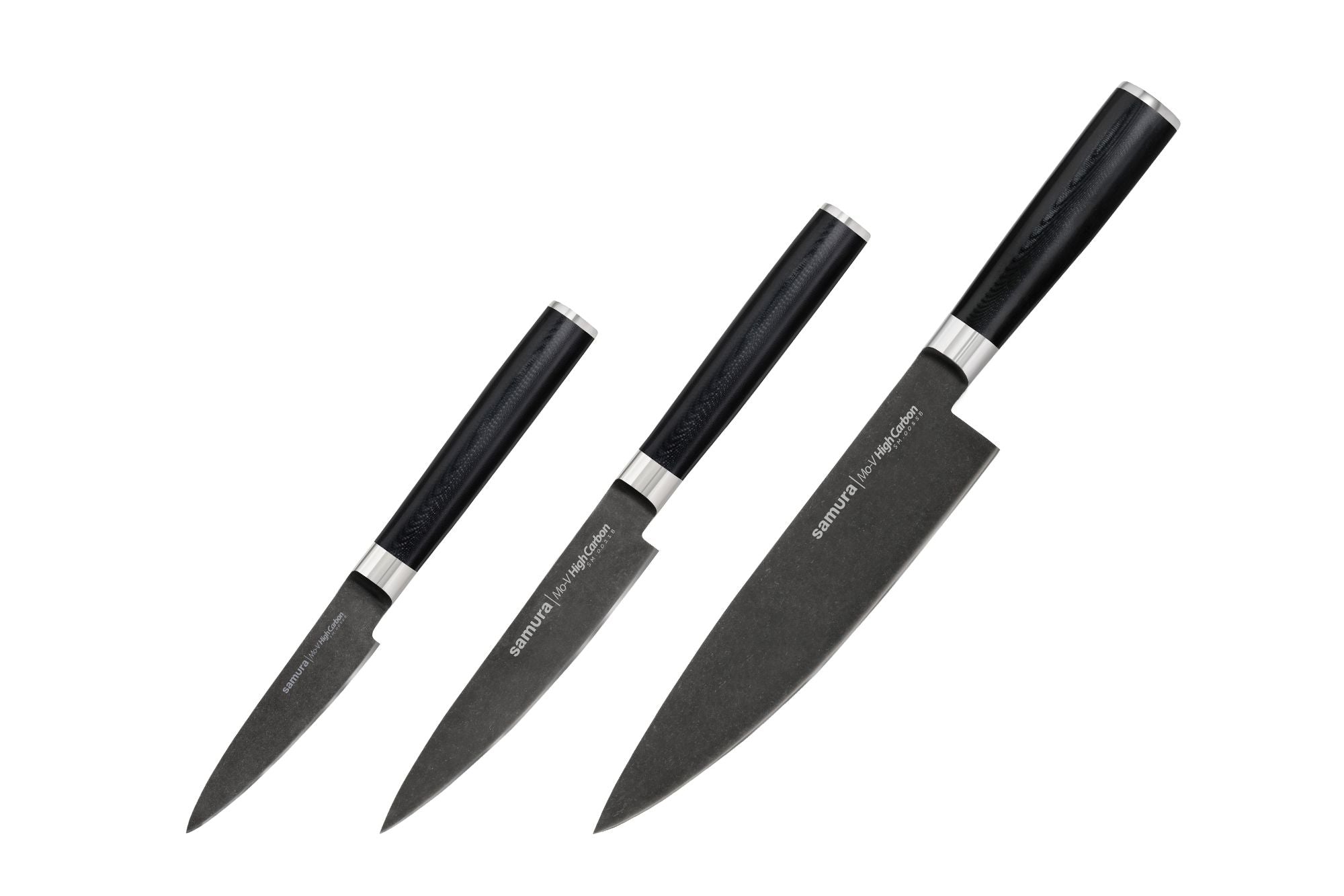 Samura MO-V Stonewash zestaw 3 noży kuchennych