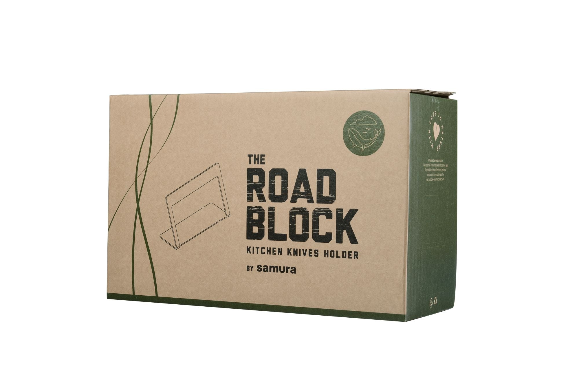 Samura Road Block, ergonomic eco-friendly knife holder, 35x23x12 cm, szara